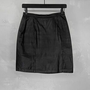 Vintage 80s-90s Concepts Genuine Leather Midi Pencil Skirt Fits 25 Inch Waist